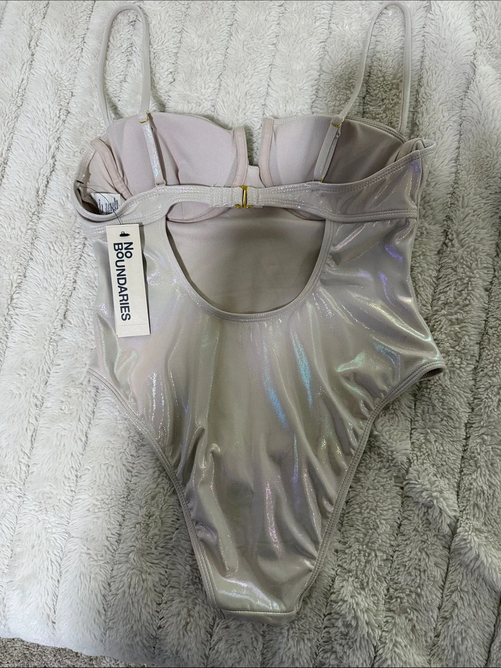 Iridescent High Leg One-Piece Swim suit with Underwire Cups